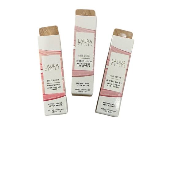 Laura Geller Fine Shine Glossy Lip Oil Trio Rose Mauve Neutral NIB Sealed - Picture 1 of 4